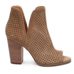 Lucky Brand leather Women's Tan Peep-Toe Ankle Booties